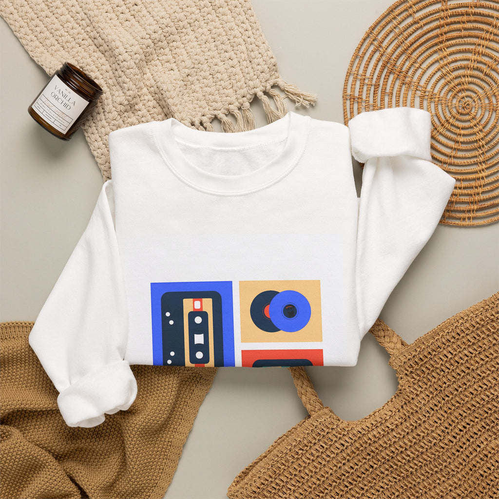 Retro Cassette Crewneck Sweatshirt — "Ariwo Ko Ni Music" Graphic