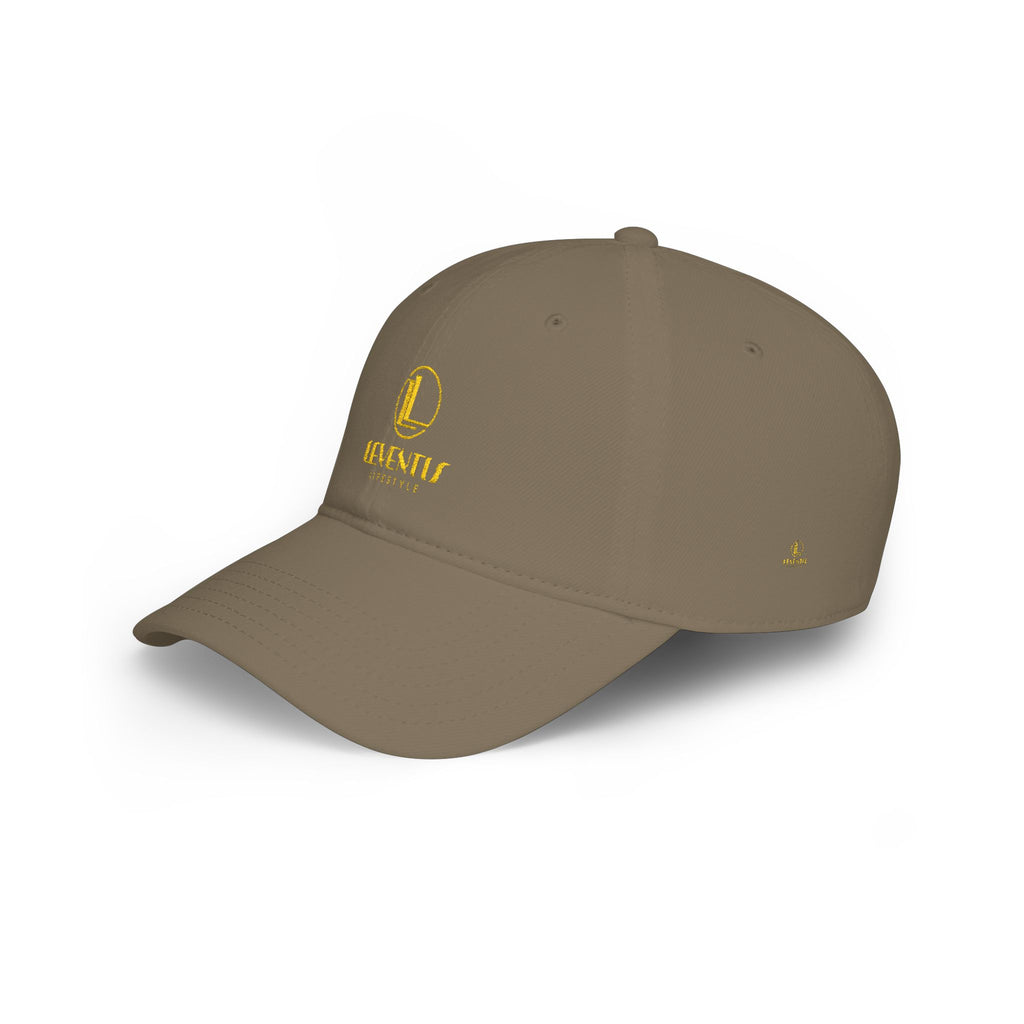 Minimalist 'Leventis Lifestyle' Gold Logo Baseball Cap