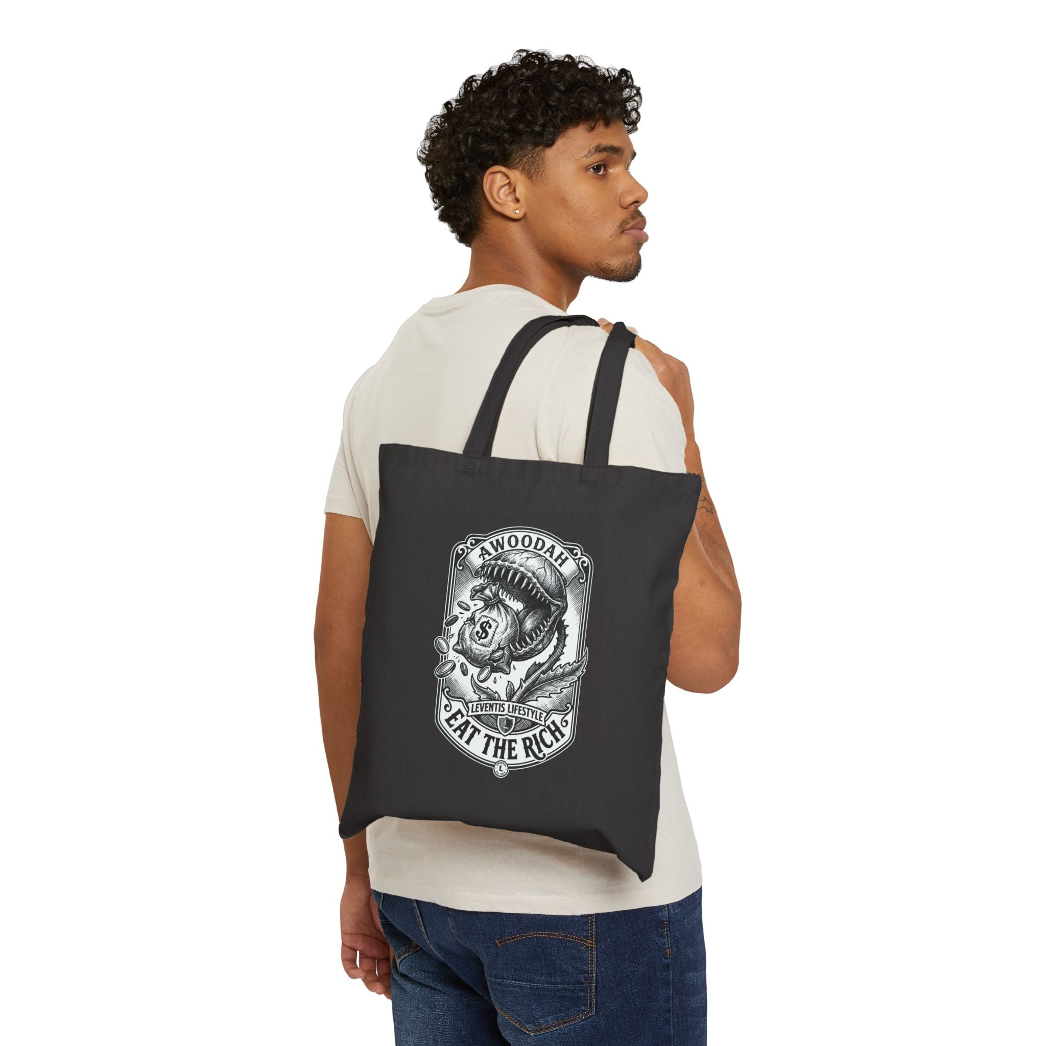 Eat the Rich graphic tote | People Over Profit statement tote