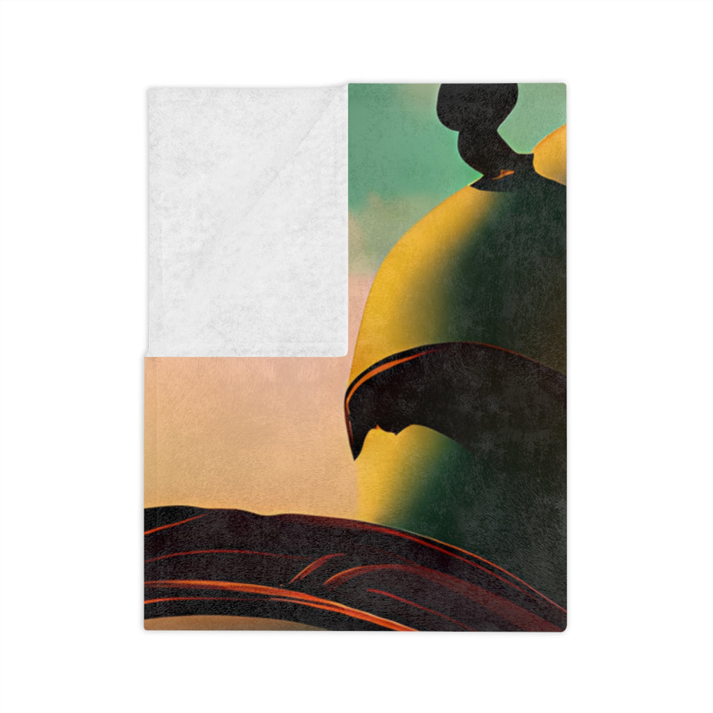 Retro Robot Velveteen Microfiber Blanket — 'For Gods By Gods' Vintage Sci‑Fi Throw