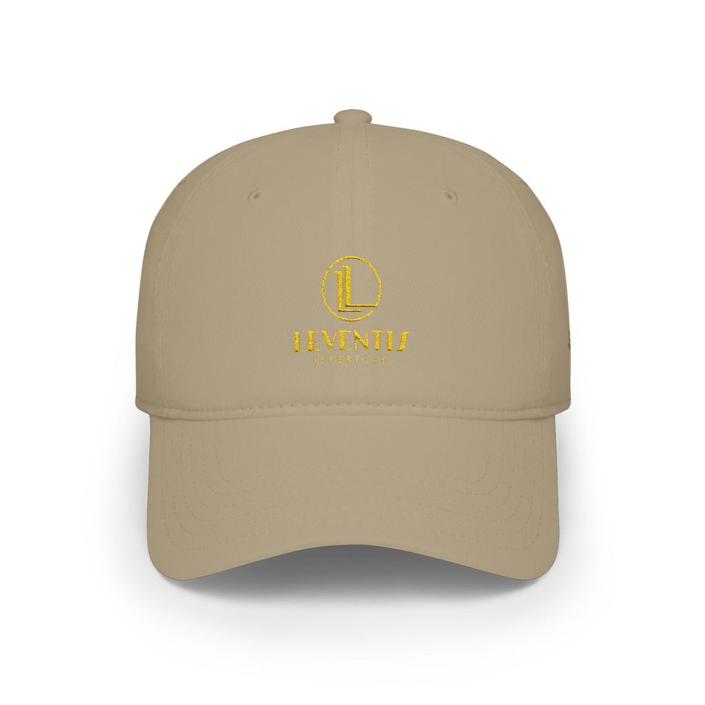 Minimalist 'Leventis Lifestyle' Gold Logo Baseball Cap