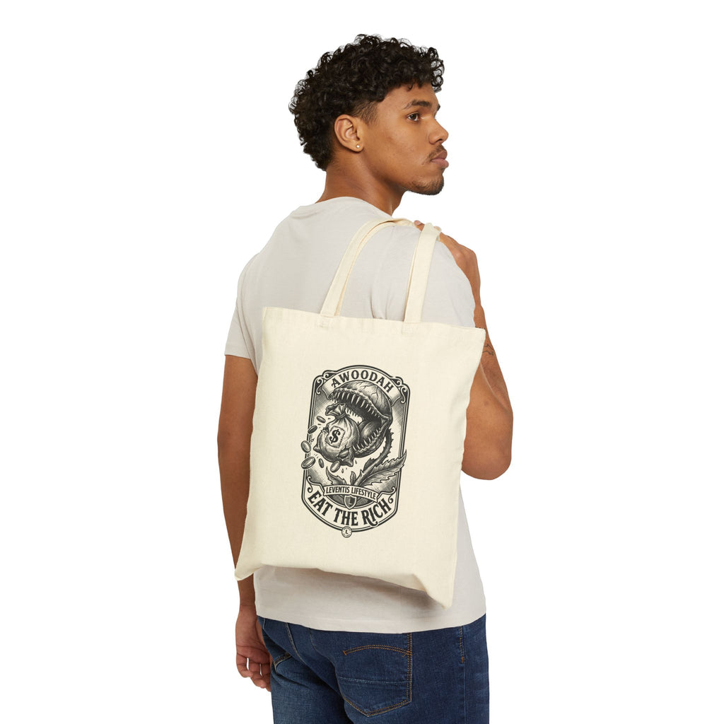 Eat the Rich graphic tote | People Over Profit statement tote