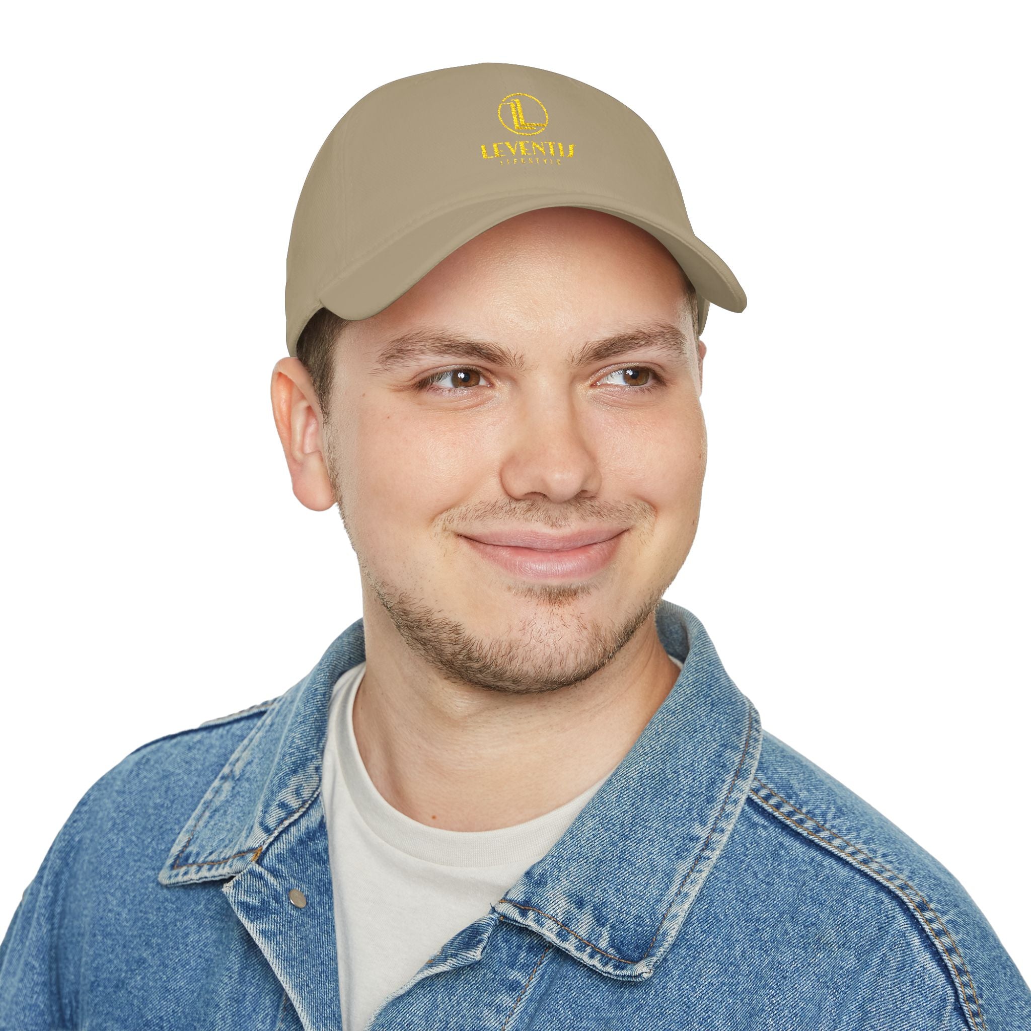 Minimalist 'Leventis Lifestyle' Gold Logo Baseball Cap