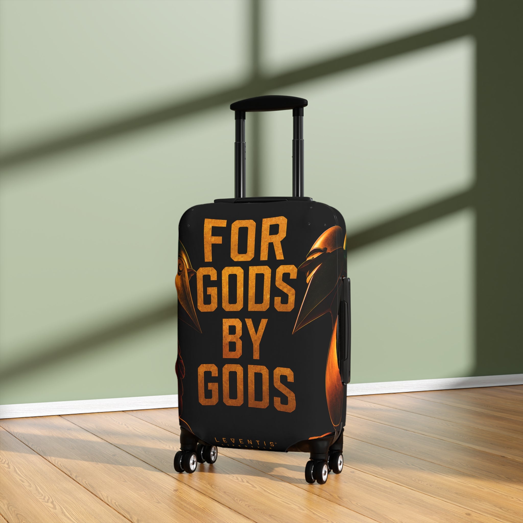 For Gods By Gods Luggage Cover — Bold Mythic Travel Protector